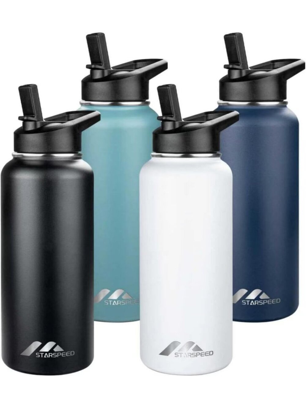 Insulated 32oz Water Bottle Set - Neutral Colors, 4 Pack, Perfect for Hydration